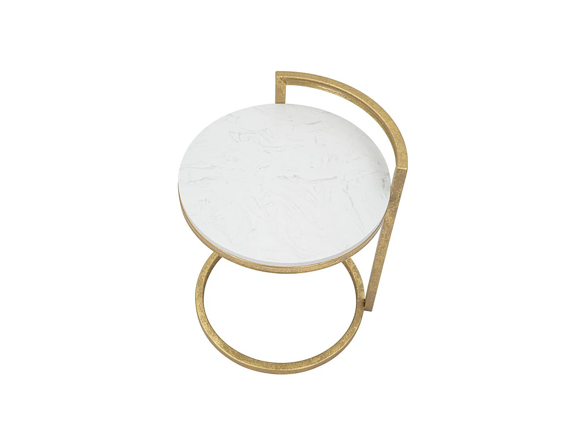 Table d'Appoint en Marbre "Alma" 50cm Or