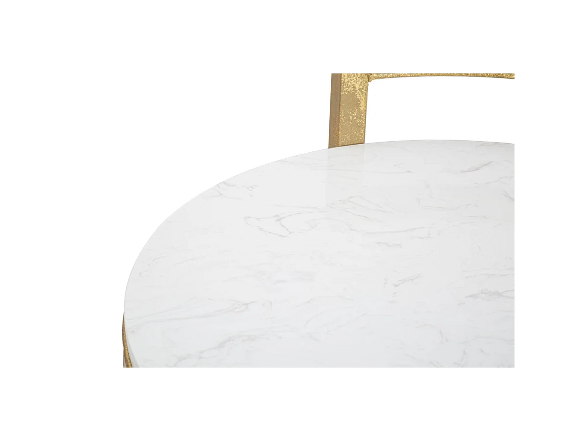 Table d'Appoint en Marbre "Alma" 50cm Or