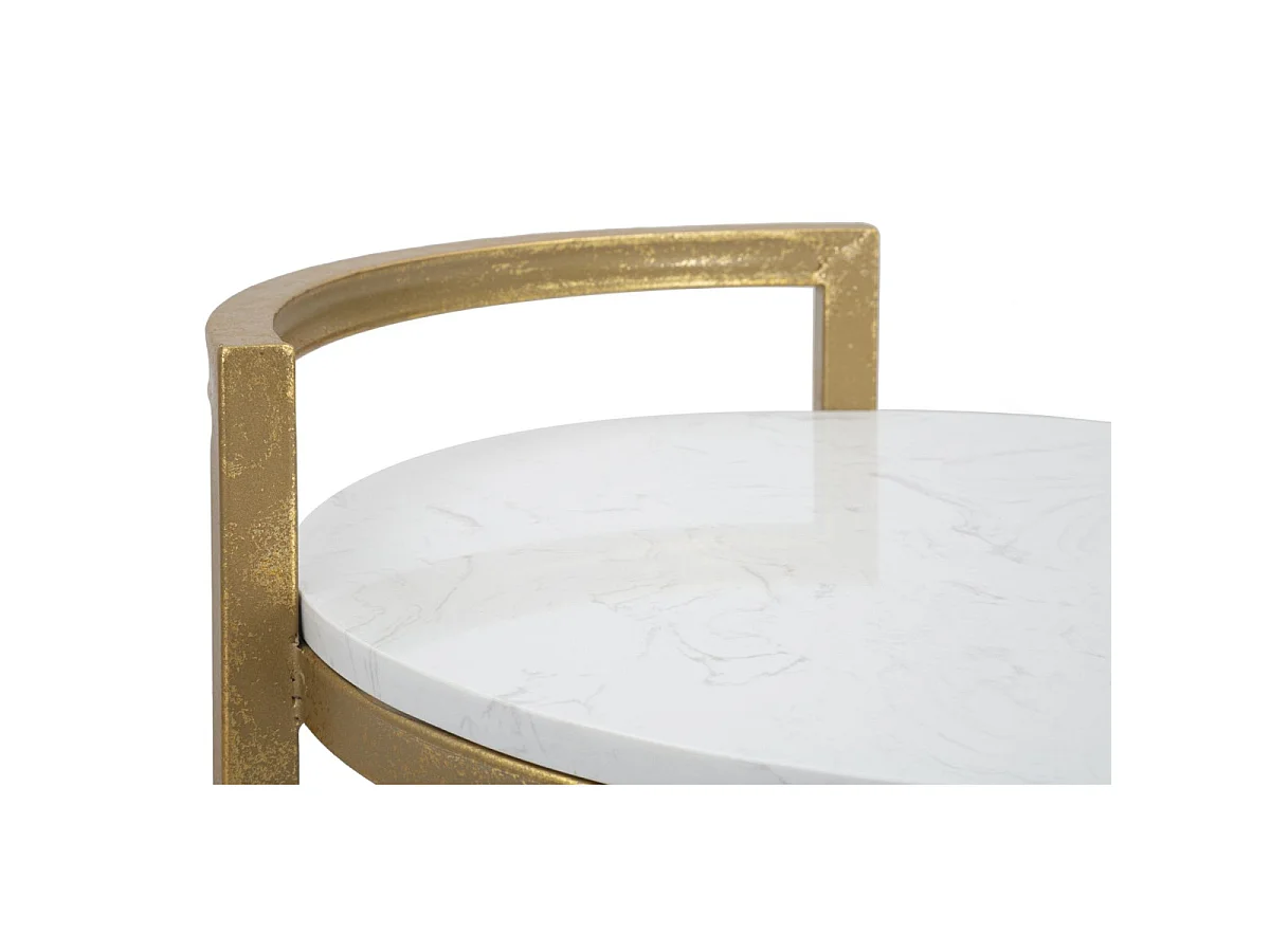 Table d'Appoint en Marbre "Alma" 50cm Or