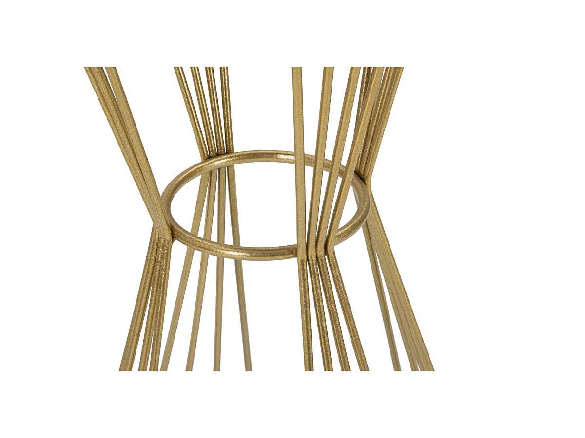 Runder Tisch aus Metall goldfarben mit Spiegelplatte Ø 40x80 cm