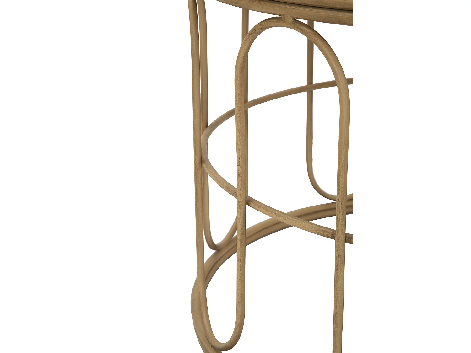 Table basse ronde en fer et bois marron Ø 80x50 cm