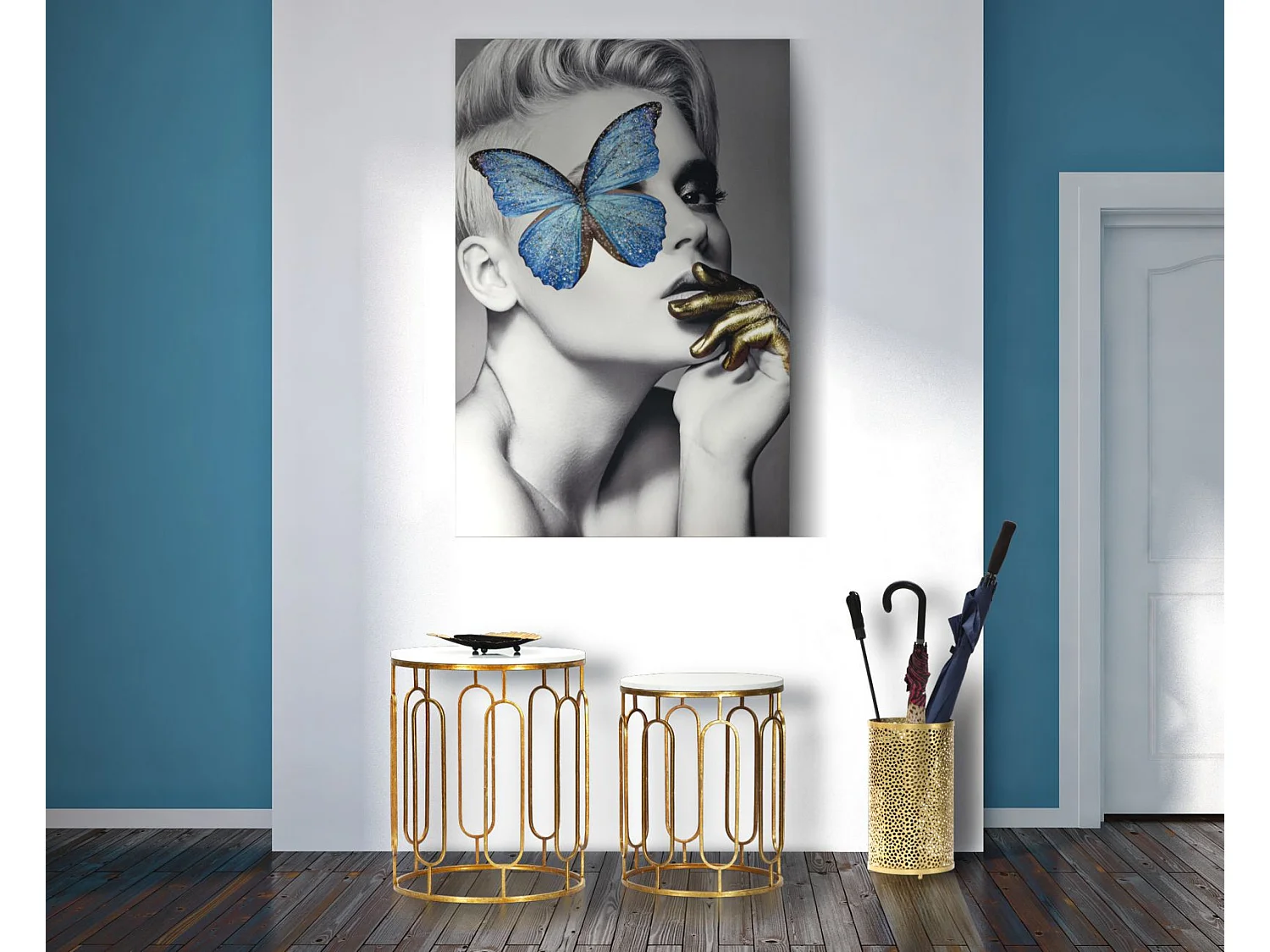 Lot de 2 Tables d'Appoint Gigognes "Ella" 55cm Or