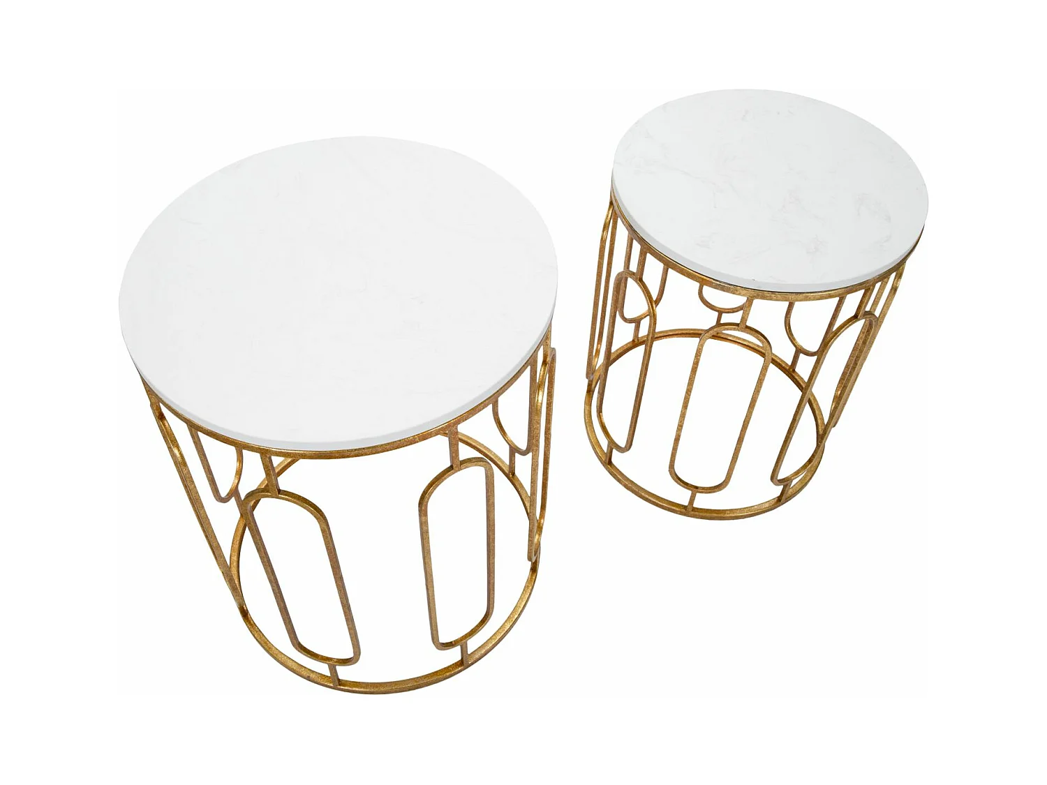 Lot de 2 Tables d'Appoint Gigognes "Ella" 55cm Or