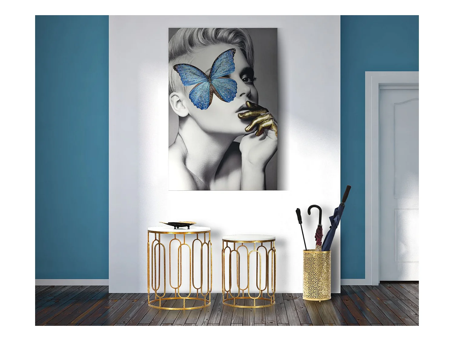 Lot de 2 Tables d'Appoint Gigognes "Ella" 55cm Or