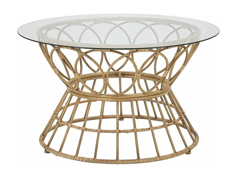 Tavolo da caffè in metallo e vetro marrone Ø cm 75x44,5