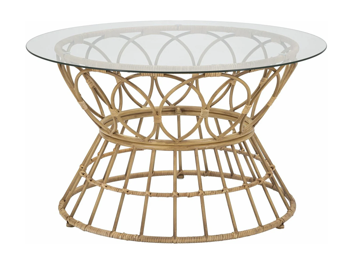 Tavolo da caffè in metallo e vetro marrone Ø cm 75x44,5