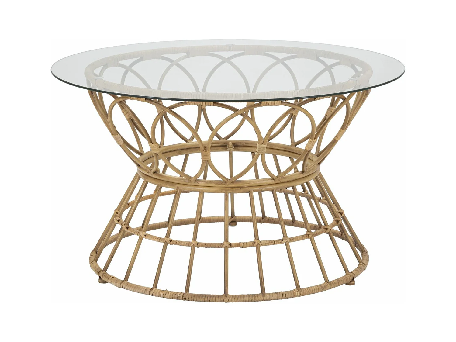 Table basse en métal marron et verre Ø 75x44,5 cm