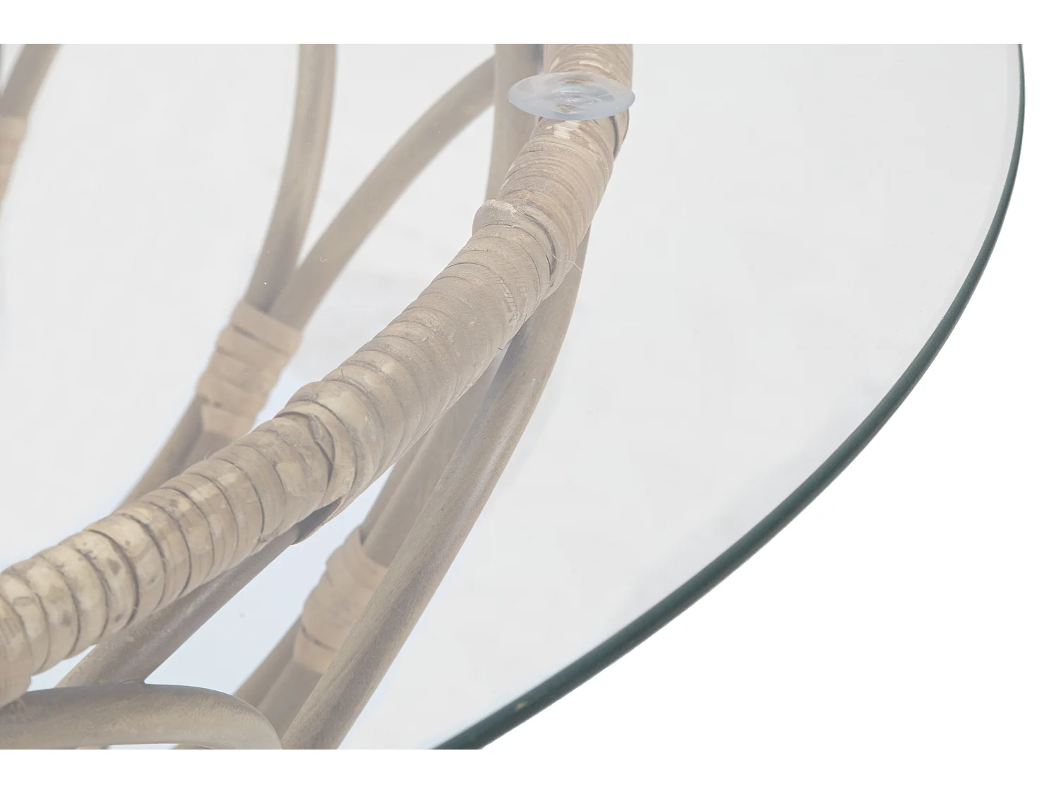 Table Basse en Verre "Panama" 75cm Naturel