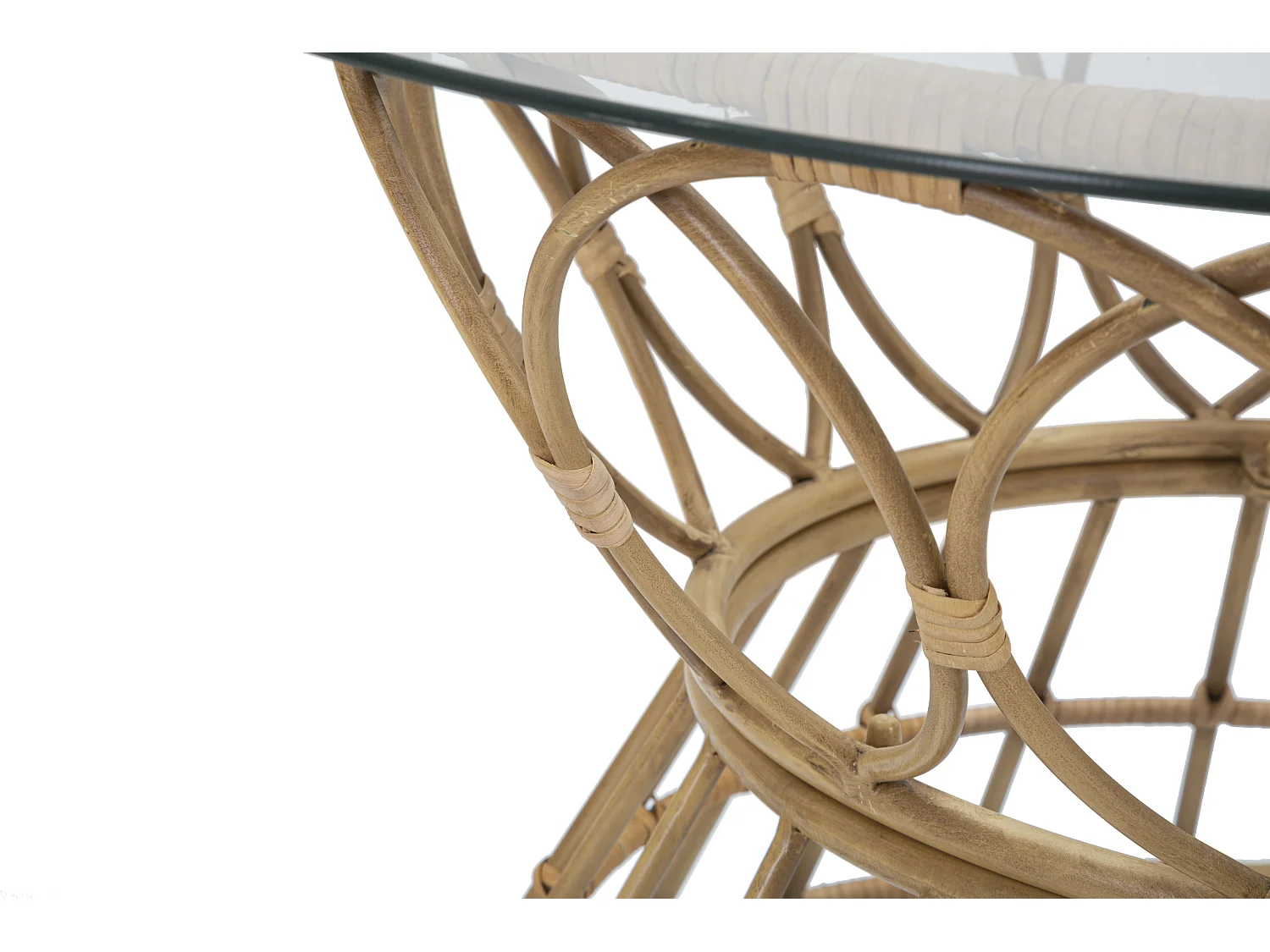 Table Basse en Verre "Panama" 75cm Naturel