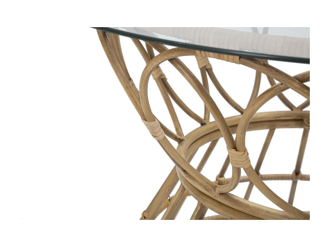 Bruine metalen en glazen salontafel Ø 75x44,5 cm