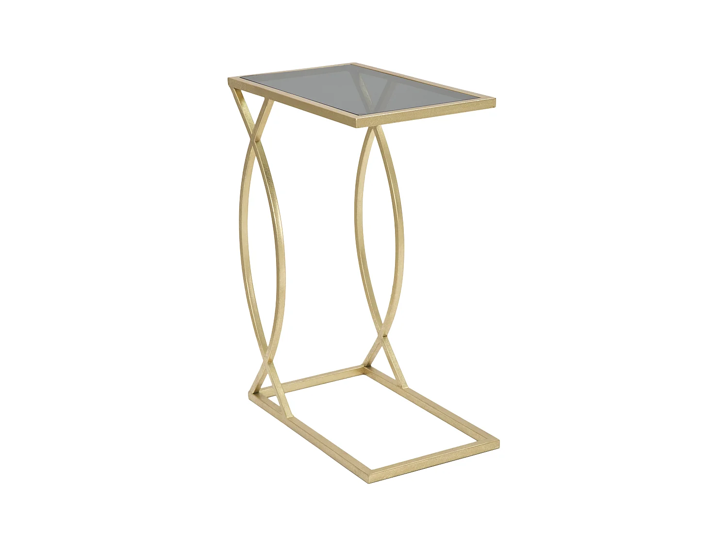 Tavolinetto da divano in metallo dorato cm 45,5x25,5x60