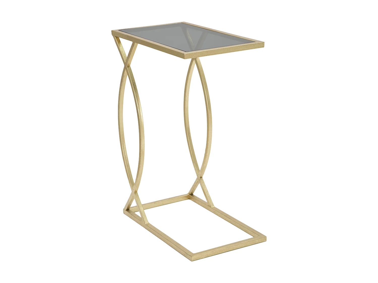 Tavolinetto da divano in metallo dorato cm 45,5x25,5x60