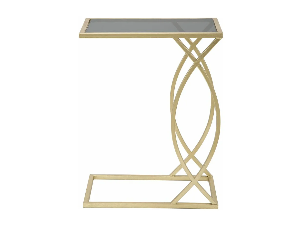 Tavolinetto da divano in metallo dorato cm 45,5x25,5x60