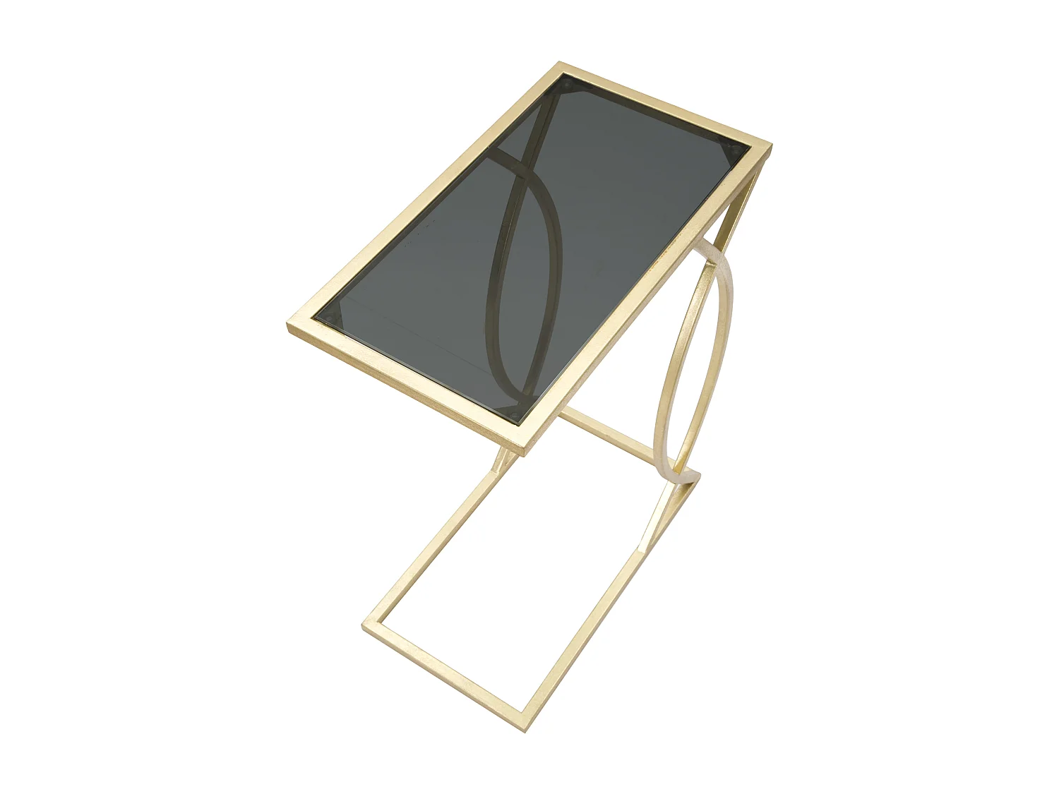 Tavolinetto da divano in metallo dorato cm 45,5x25,5x60