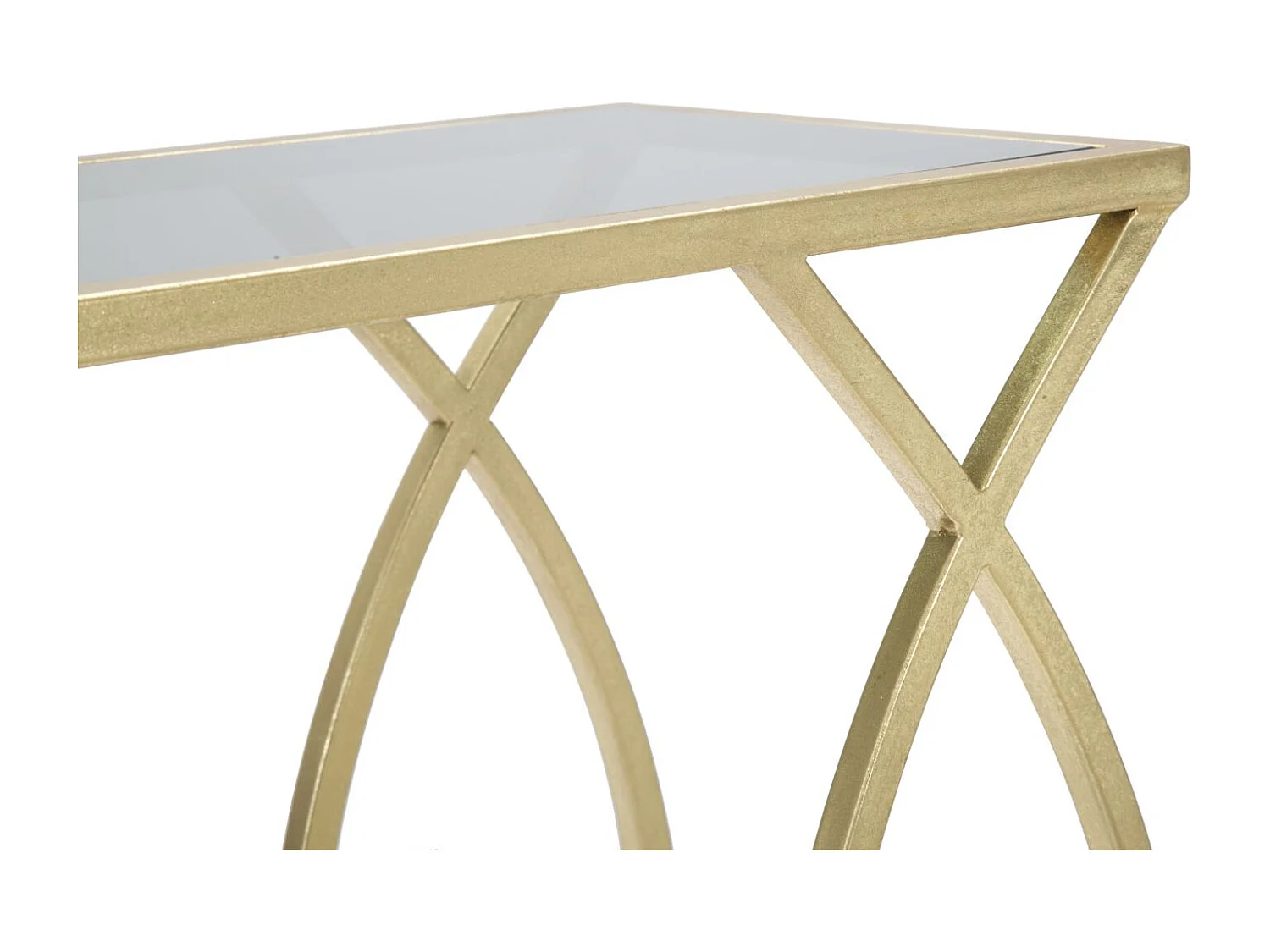 Tavolinetto da divano in metallo dorato cm 45,5x25,5x60