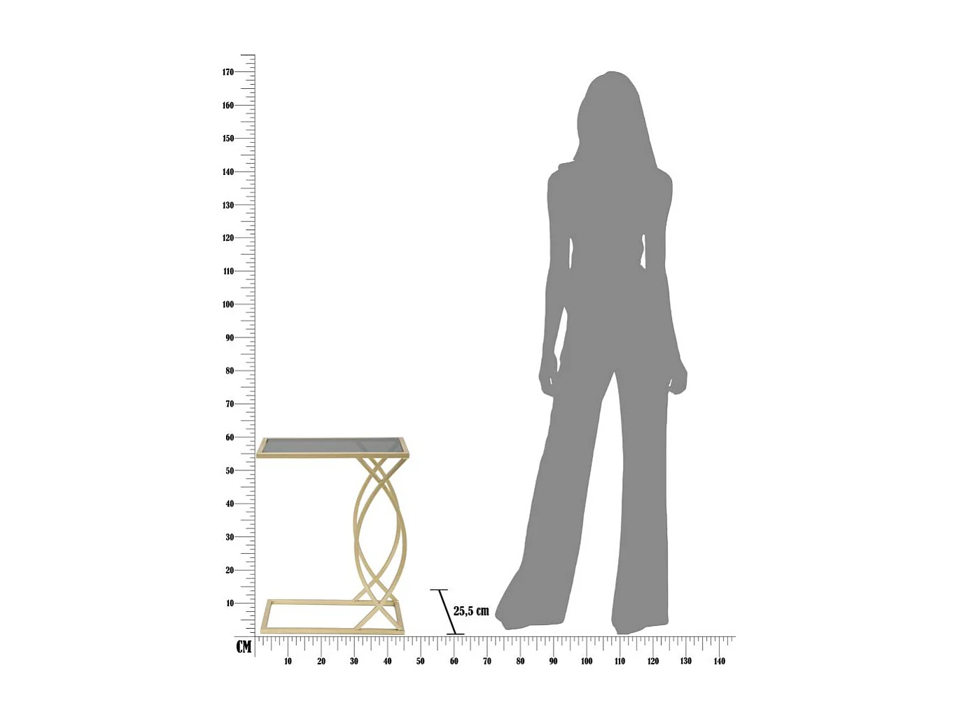 Table d'Appoint Design "Glam" 60cm Noir & Or