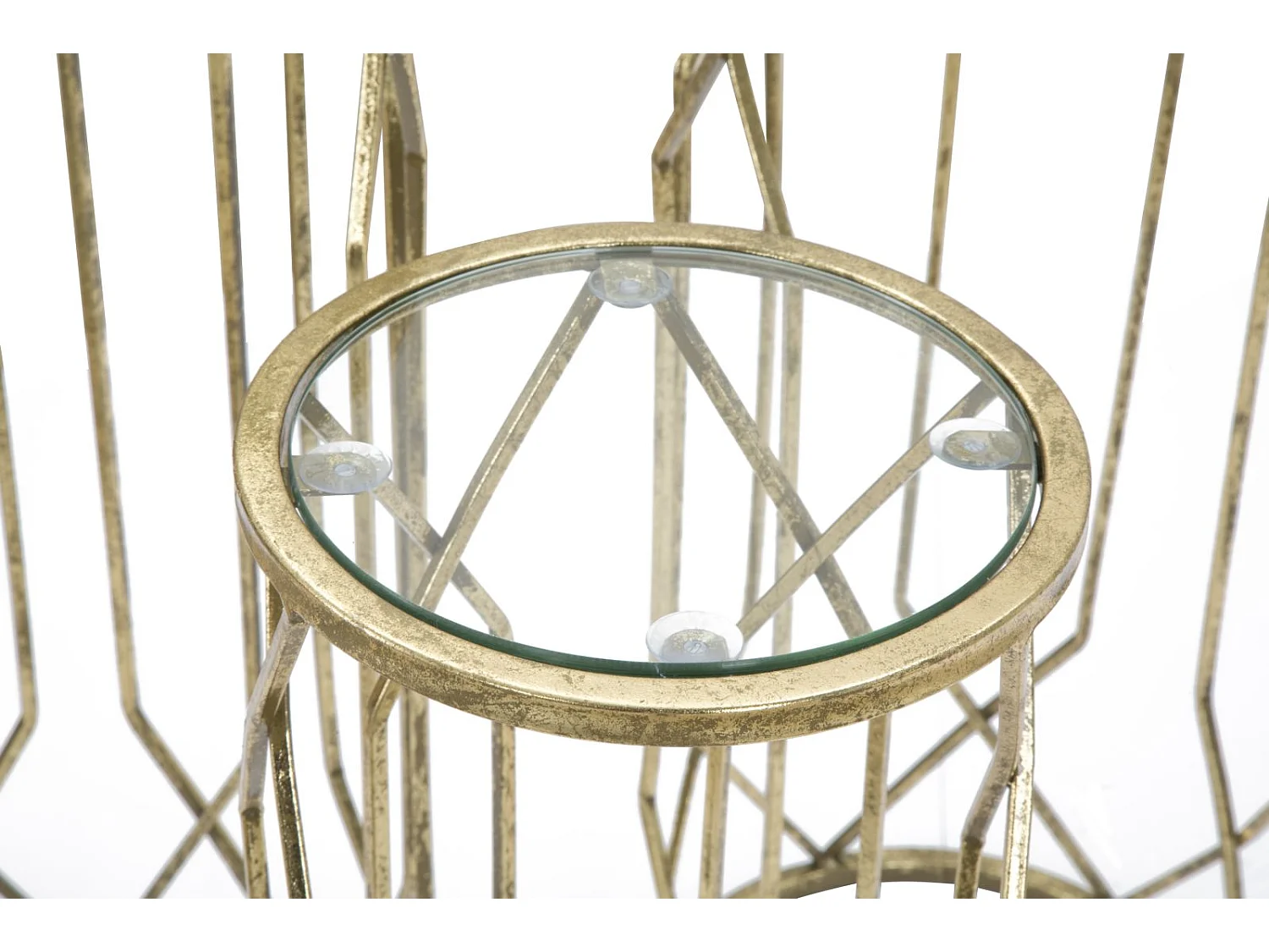 Lot de 3 Tables d'Appoint "Tunis" 71cm Or