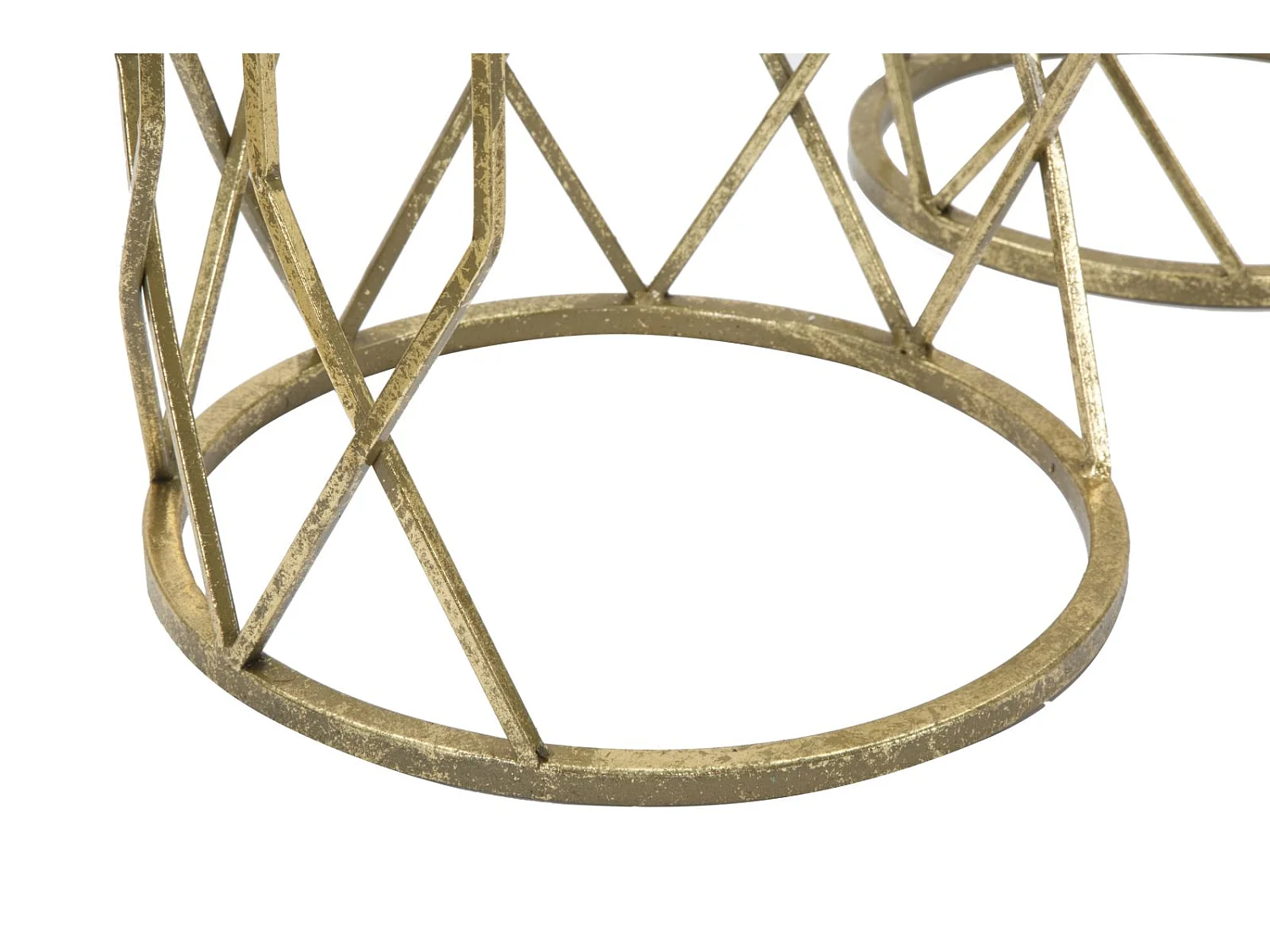 Lot de 3 Tables d'Appoint "Tunis" 71cm Or