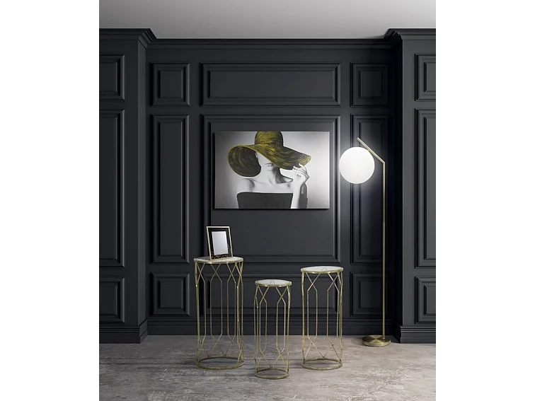 Lot de 3 Tables d'Appoint "Tunis" 71cm Or