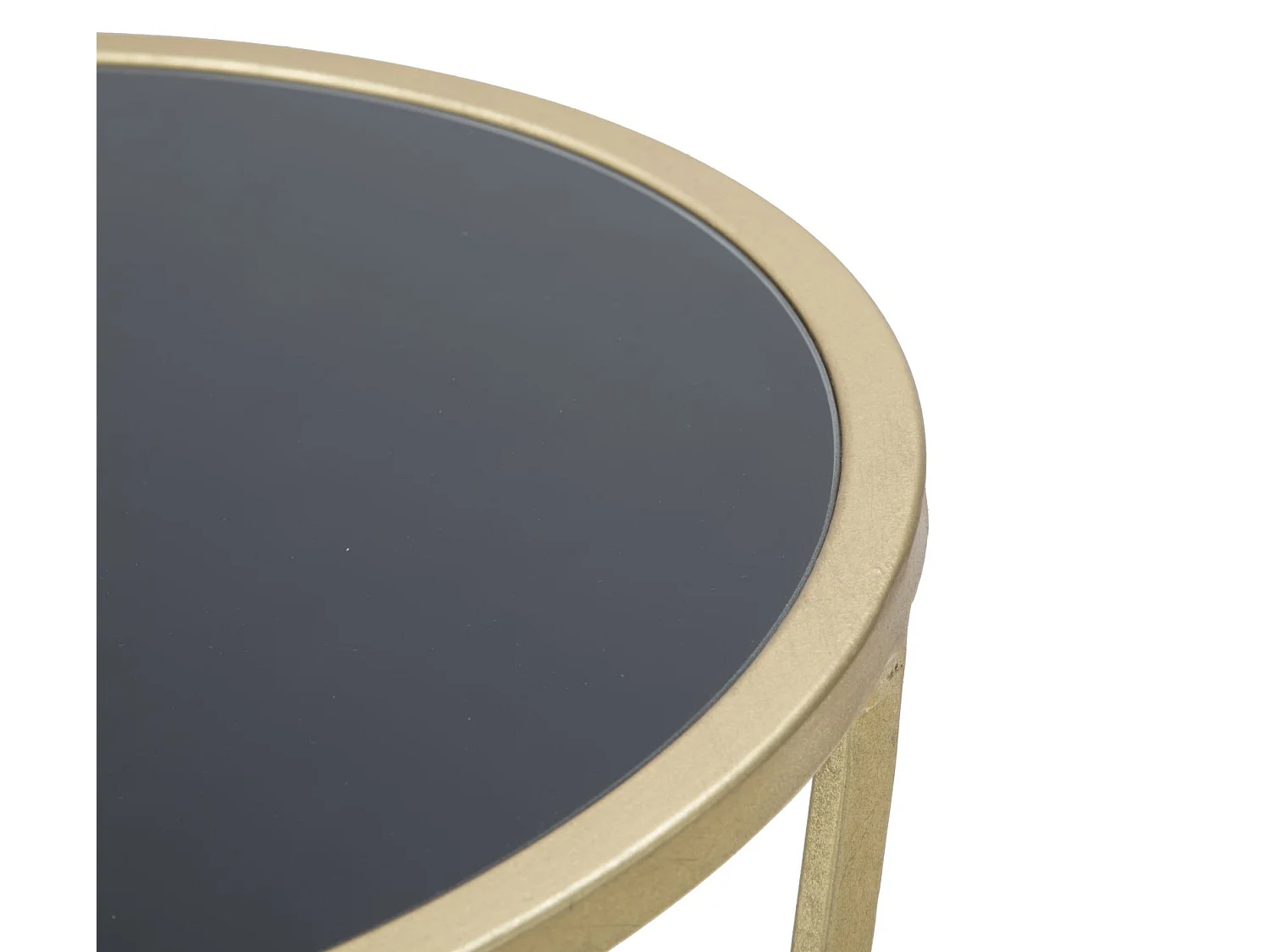 Tavolinetto rotondo in metallo dorato Ø cm 35x75