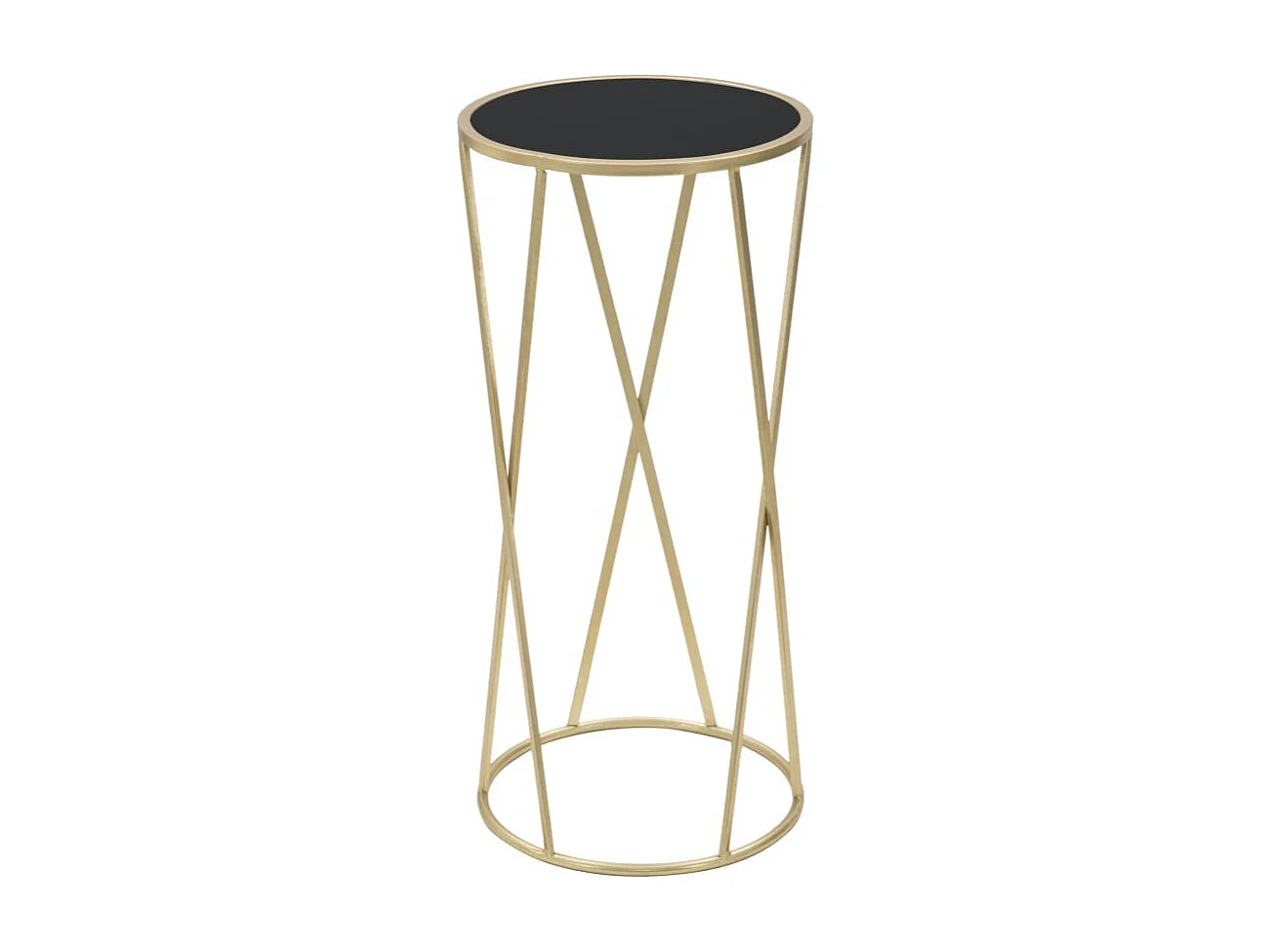 Table d'Appoint Design "Milla" 75cm Noir & Or