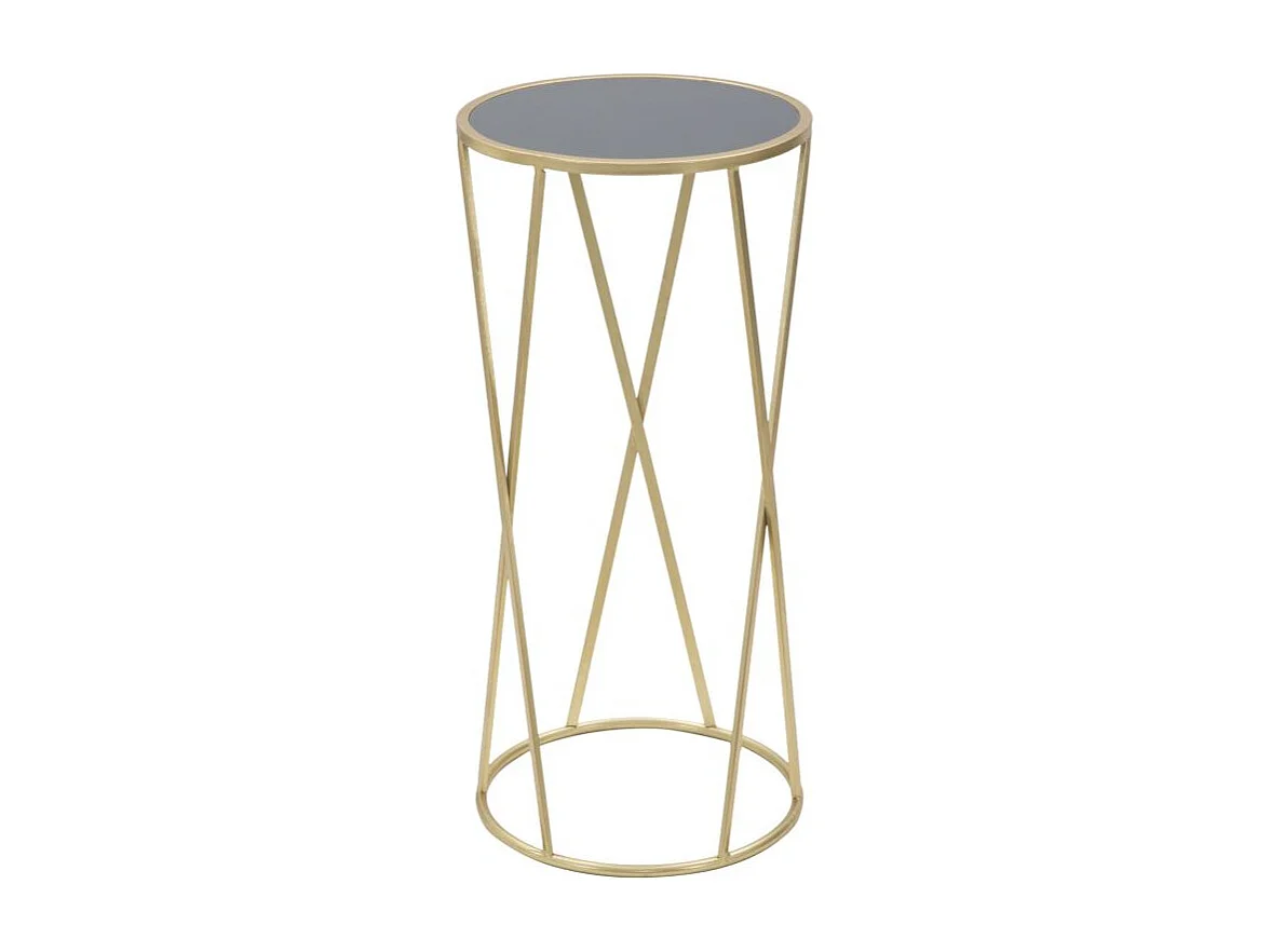 Table d'Appoint Design "Milla" 75cm Noir & Or