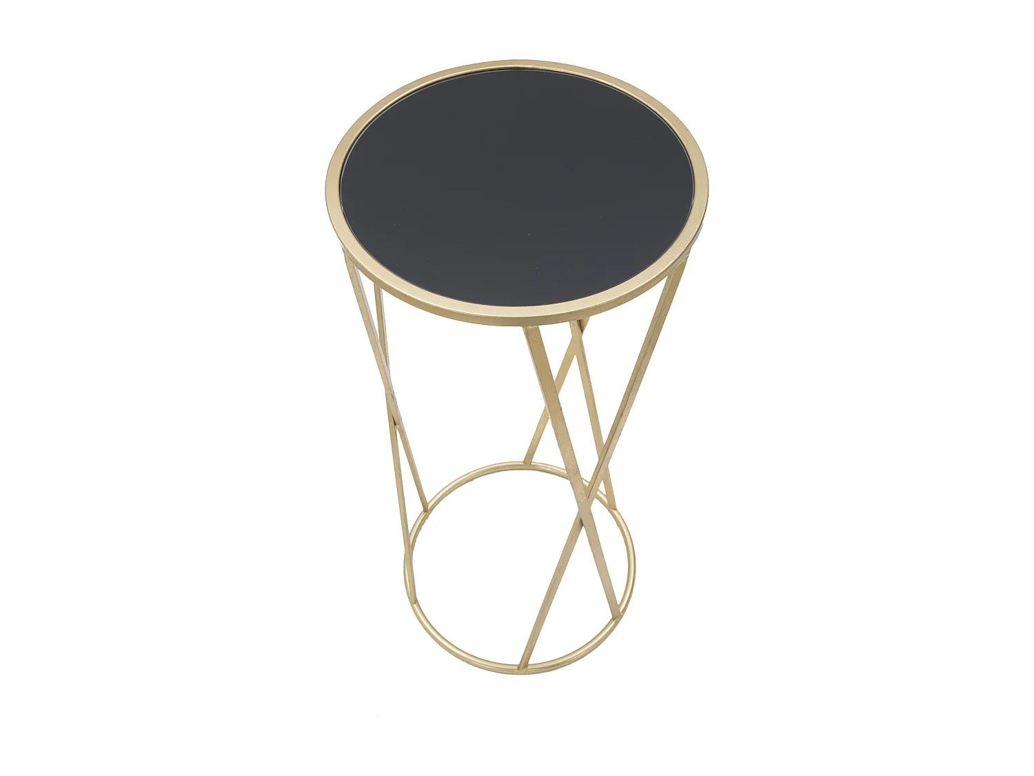 Table d'Appoint Design "Milla" 75cm Noir & Or