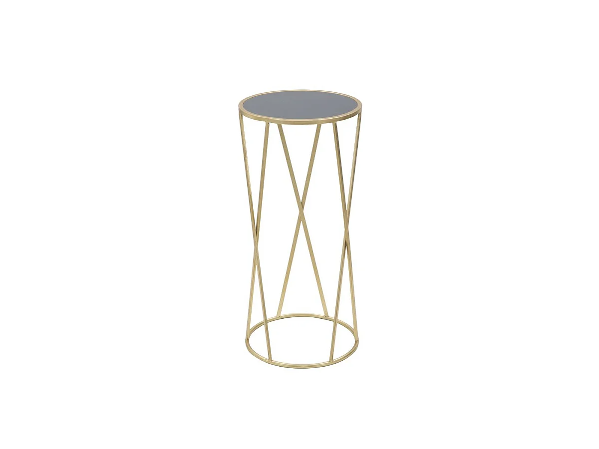 Table d'Appoint Design "Milla" 75cm Noir & Or