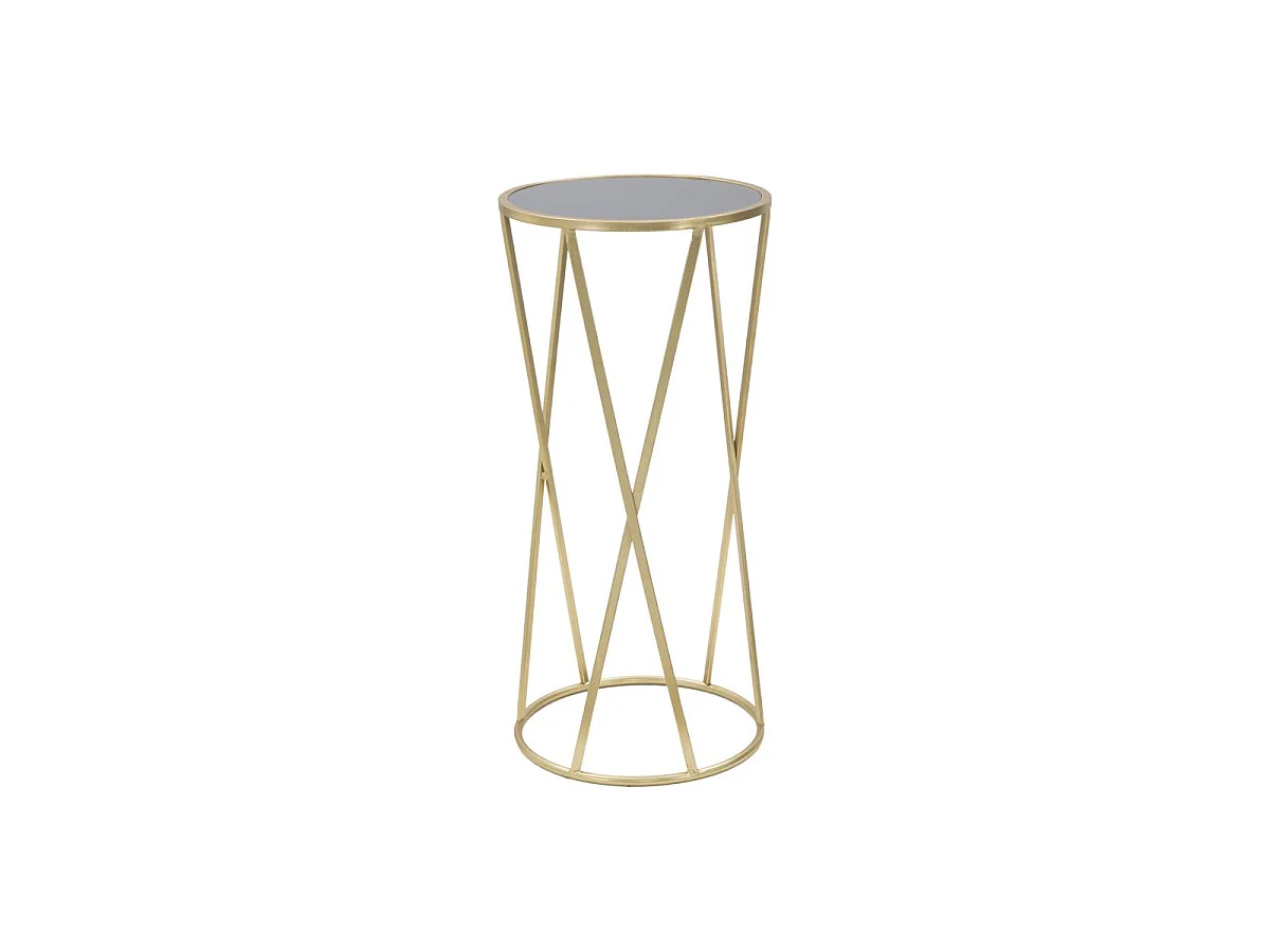 Table d'Appoint Design "Milla" 75cm Noir & Or