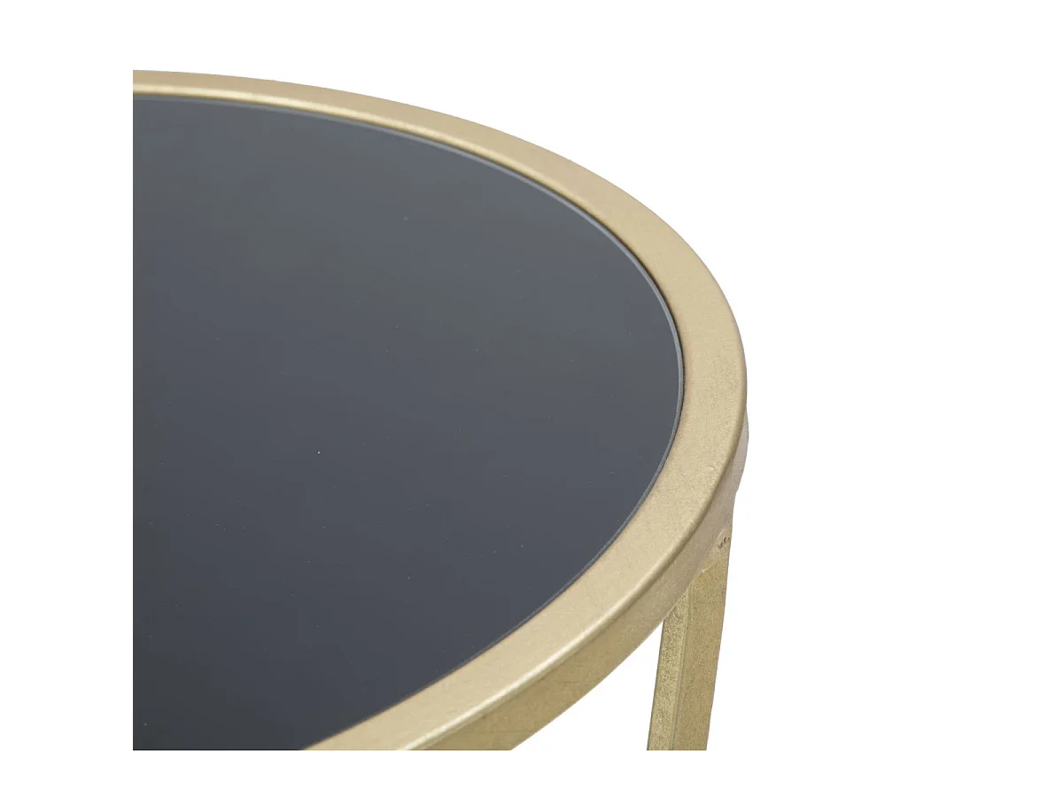 Table d'Appoint Design "Milla" 75cm Noir & Or