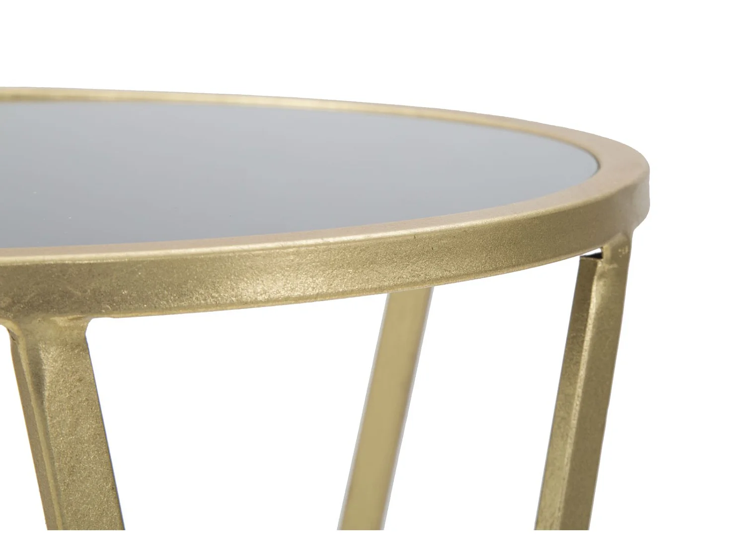 Table d'Appoint Design "Milla" 75cm Noir & Or