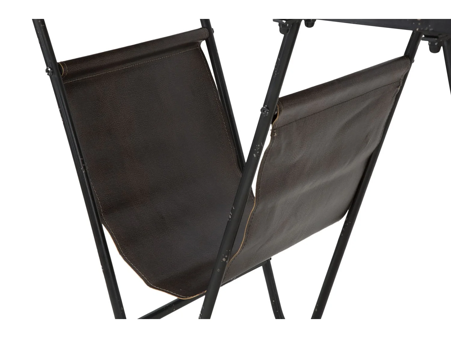 Table basse avec porte-revues en métal marron 120x43x62,5 cm