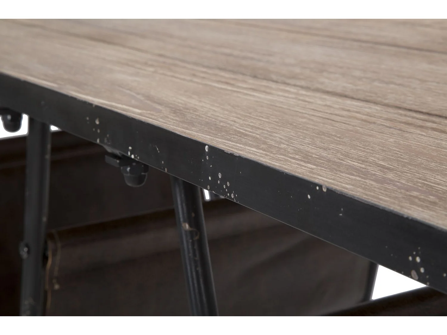 Table basse avec porte-revues en métal marron 120x43x62,5 cm