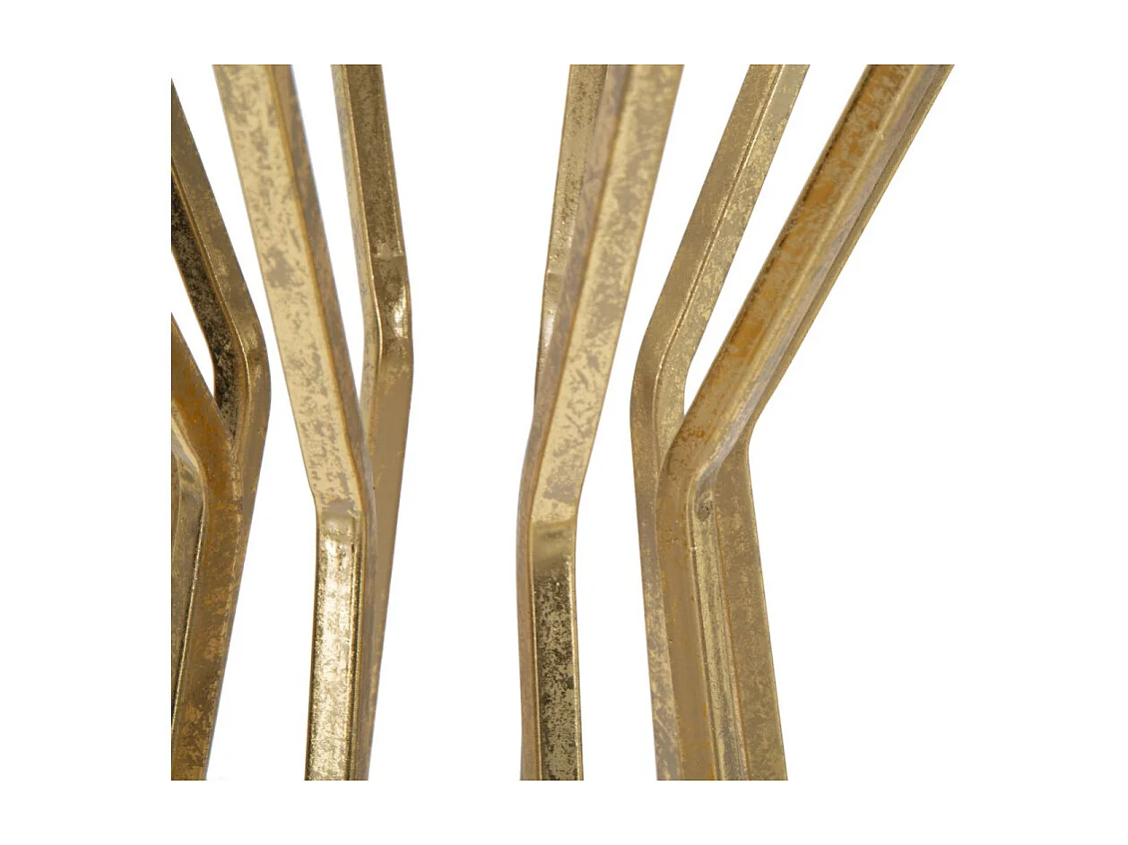 Glamouröser runder Beistelltisch aus goldfarbenem Metall, 38 cm, Stick