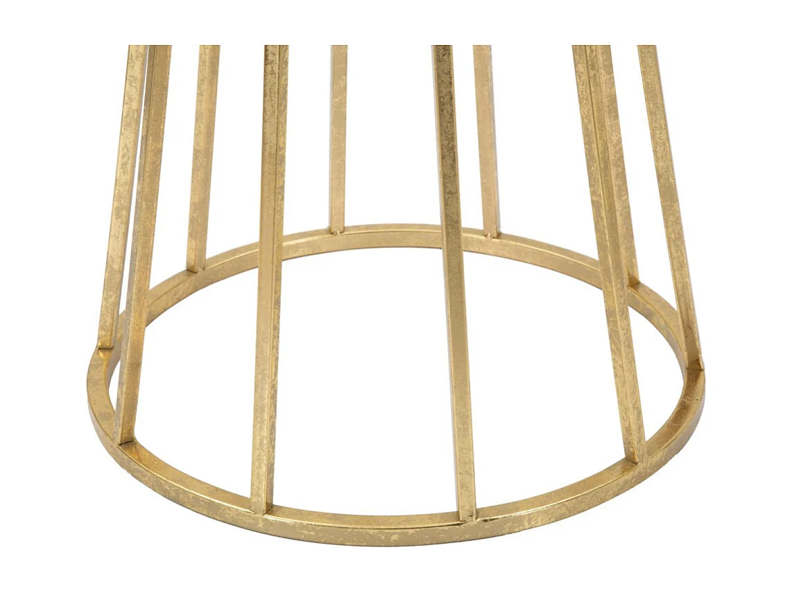 Glamouröser runder Beistelltisch aus goldfarbenem Metall, 38 cm, Stick