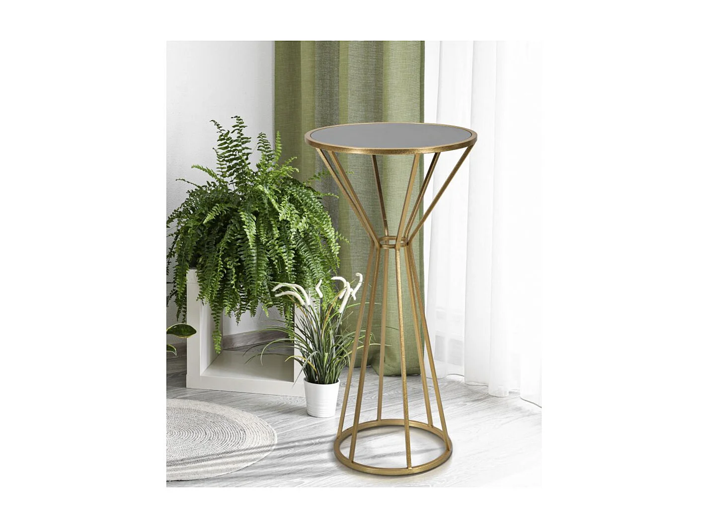 Table d'Appoint en Métal "Simple" 100cm Or