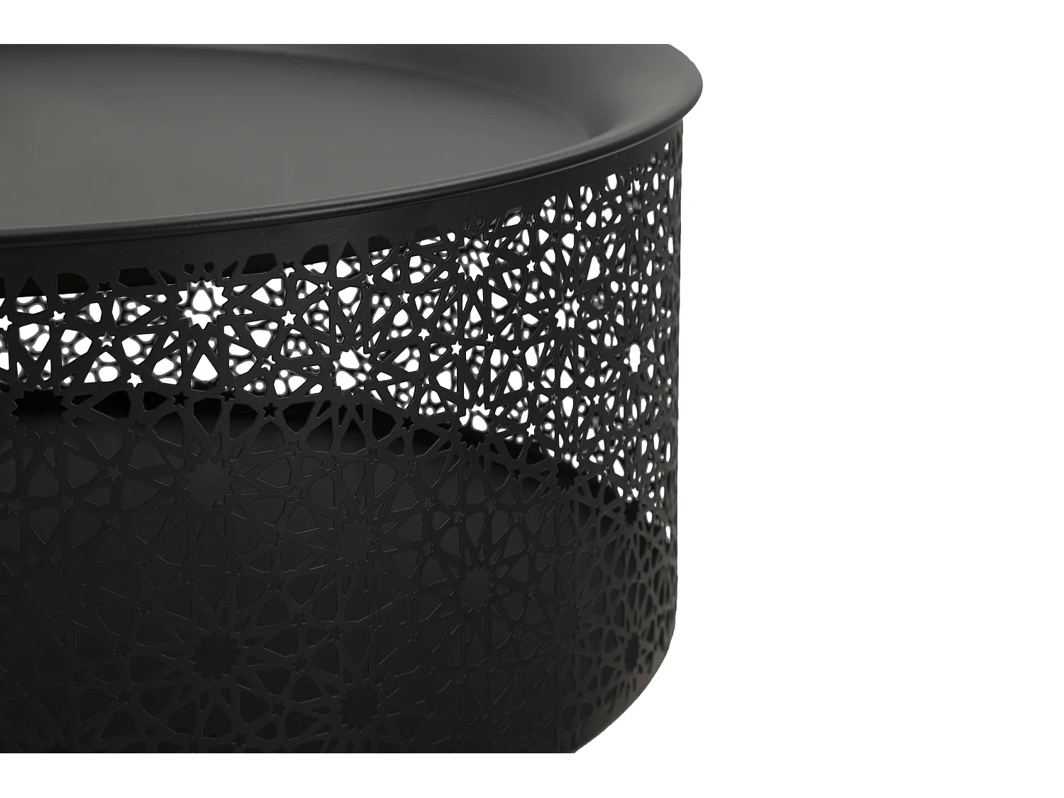 Table d'Appoint Avec Rangement "Blacky" 50cm Noir & Or