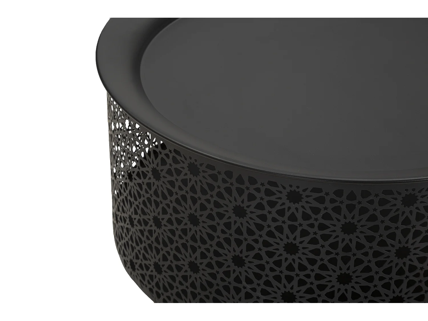 Table d'Appoint Avec Rangement "Blacky" 50cm Noir & Or