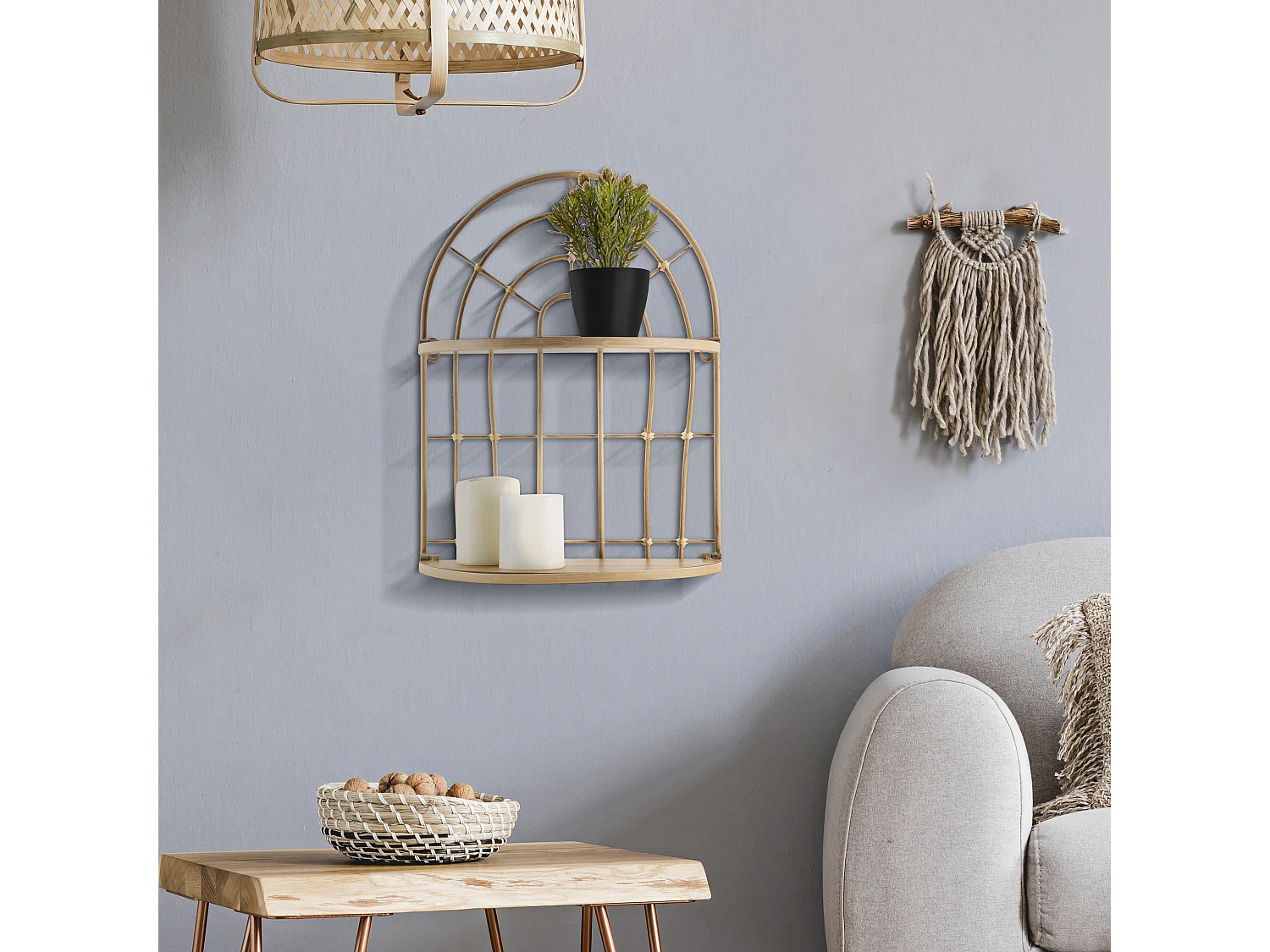 Étagère Murale Déco "Arch" 45cm Naturel