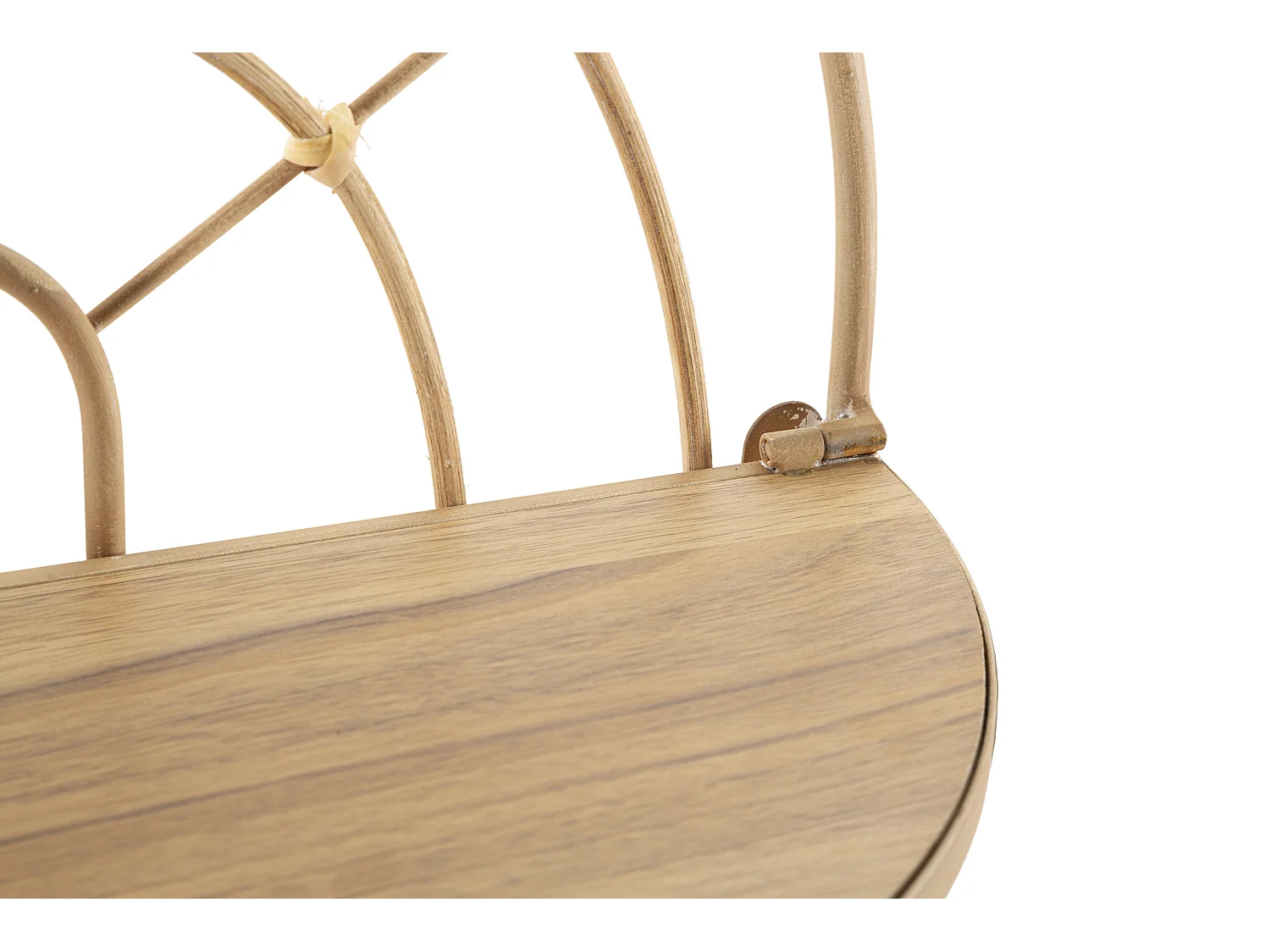 Dubbele wandplank in bruin metaal 34,5x18x45,5 cm