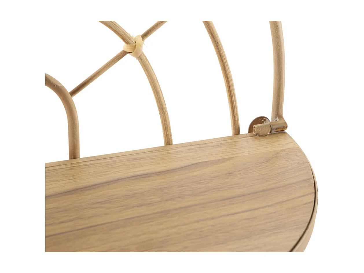 Mensola doppia da parete in metallo marrone cm 34,5x18x45,5