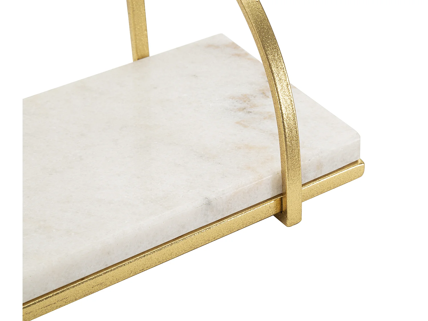 Etagère murale en métal et marbre doré 40x16x18 cm