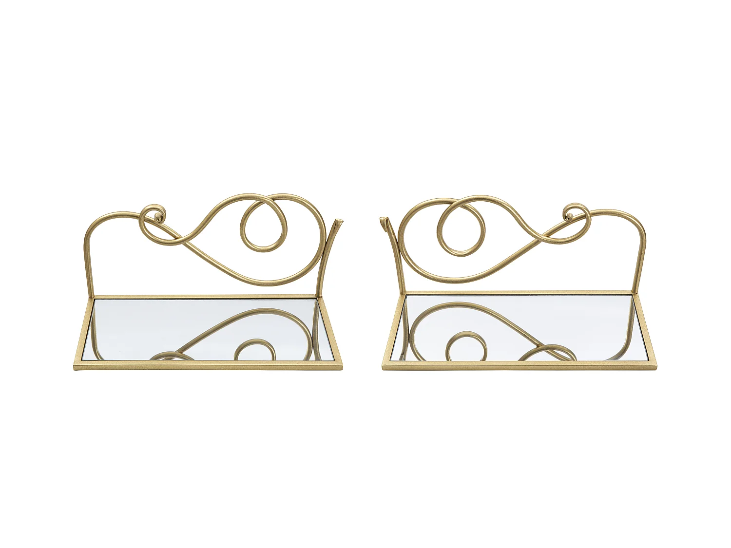 Lot de 2 Étagères Murales Design "Esther" 41cm Or