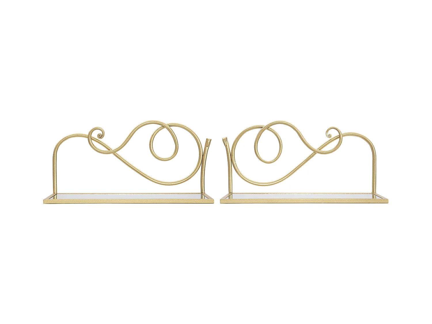 Lot de 2 Étagères Murales Design "Esther" 41cm Or