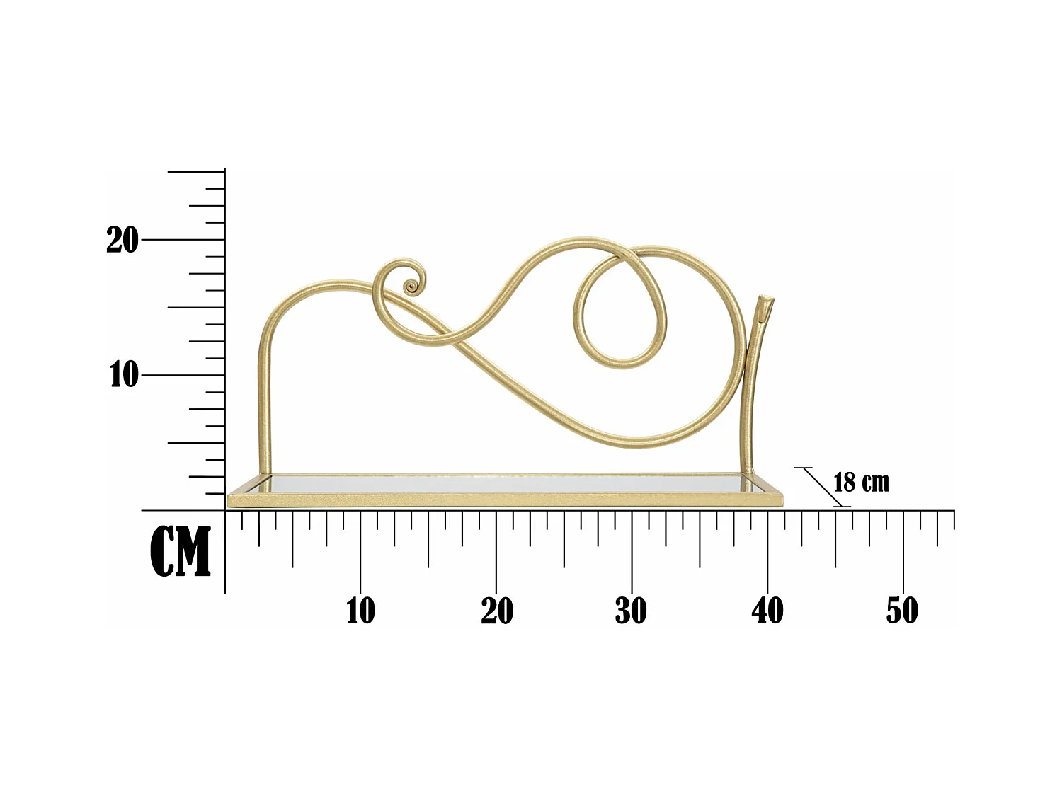 Lot de 2 Étagères Murales Design "Esther" 41cm Or