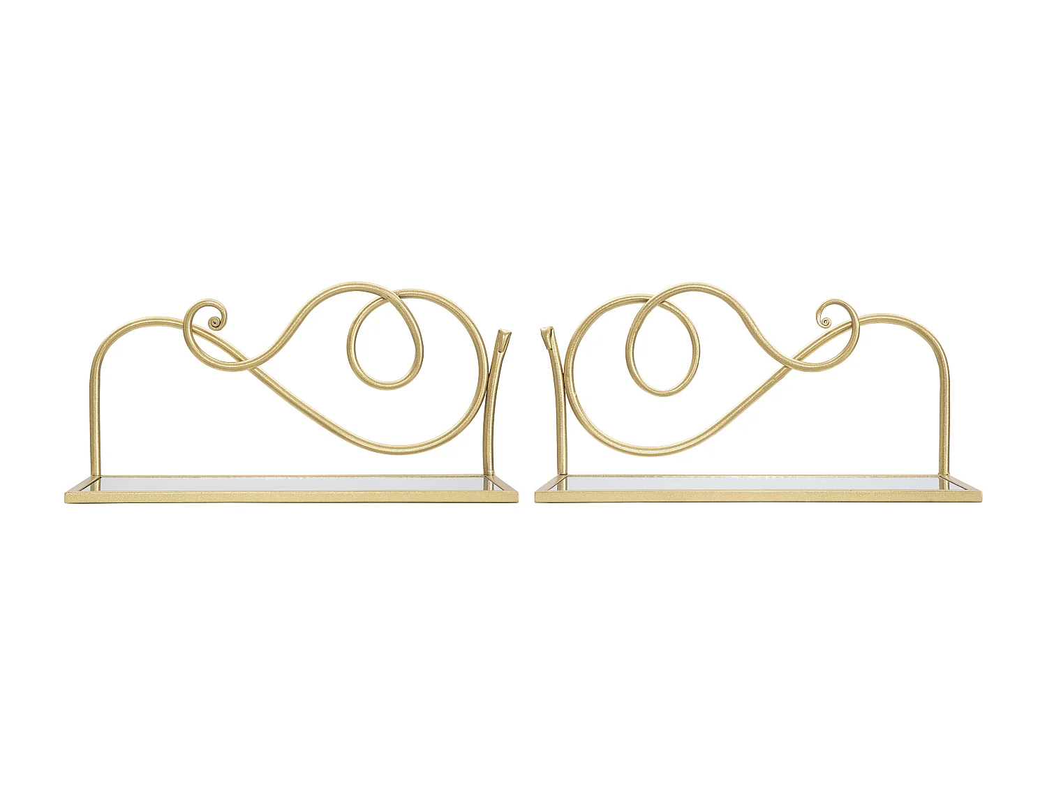 Lot de 2 Étagères Murales Design "Esther" 41cm Or