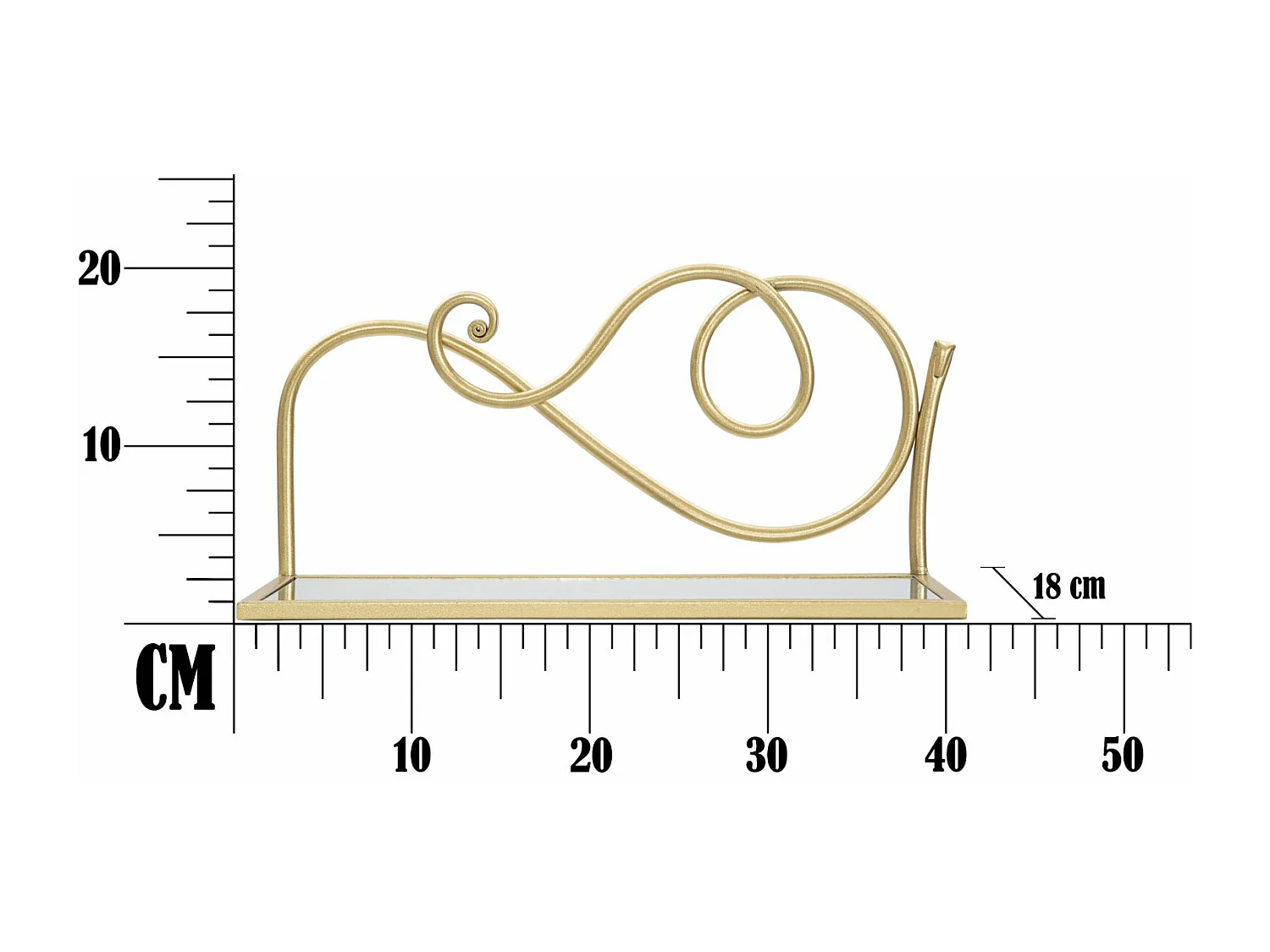 Lot de 2 Étagères Murales Design "Esther" 41cm Or