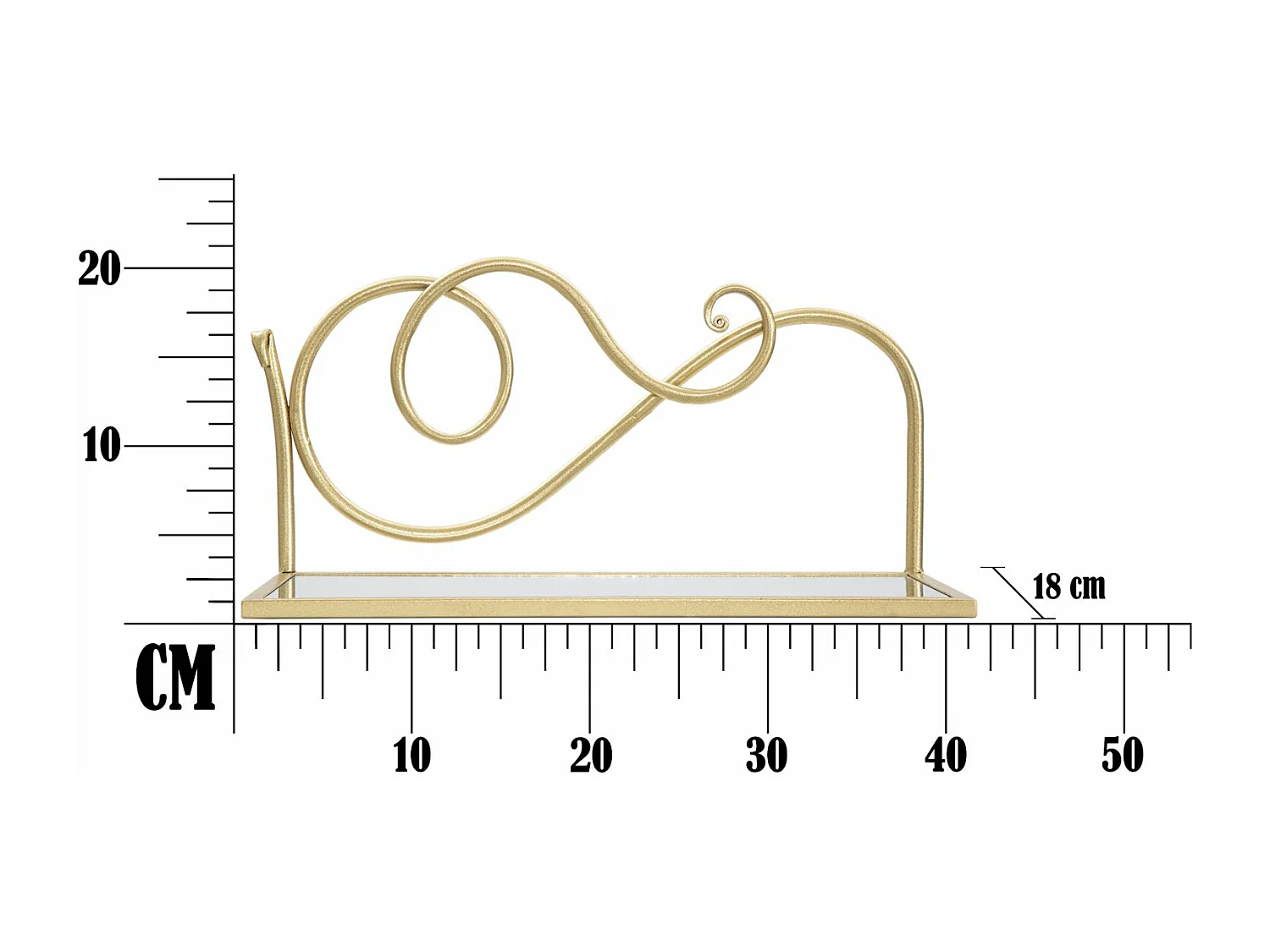 Lot de 2 Étagères Murales Design "Esther" 41cm Or