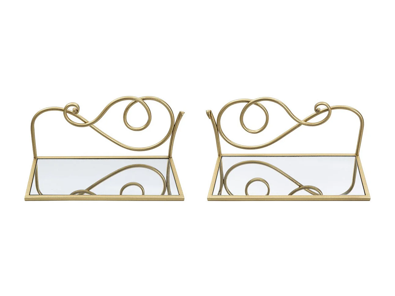 Lot de 2 Étagères Murales Design "Esther" 41cm Or