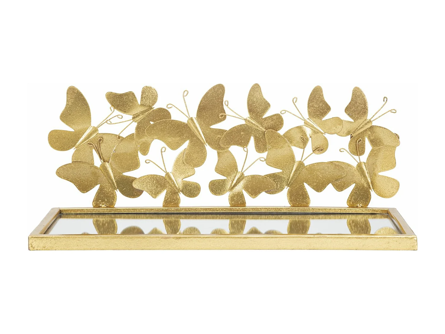 Lot de 2 Étagère Murales Design "Butterfly" 43cm Or
